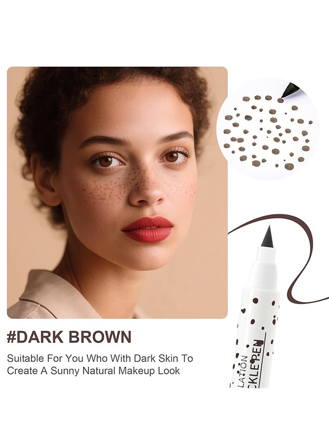 سويكي قلم كحل منقط، قلم تاتو للنمش المحاكى، قلم مكياج نمش طبيعي واقعي، لون نمش سحري، مقاوم للماء وطويل الأمد، قلم نقط ناعم، لمكياج طبيعي سهل يظهر كما لو كنتِ مكتسبة للشمس - الرقم 02 بني غامق - Image 2